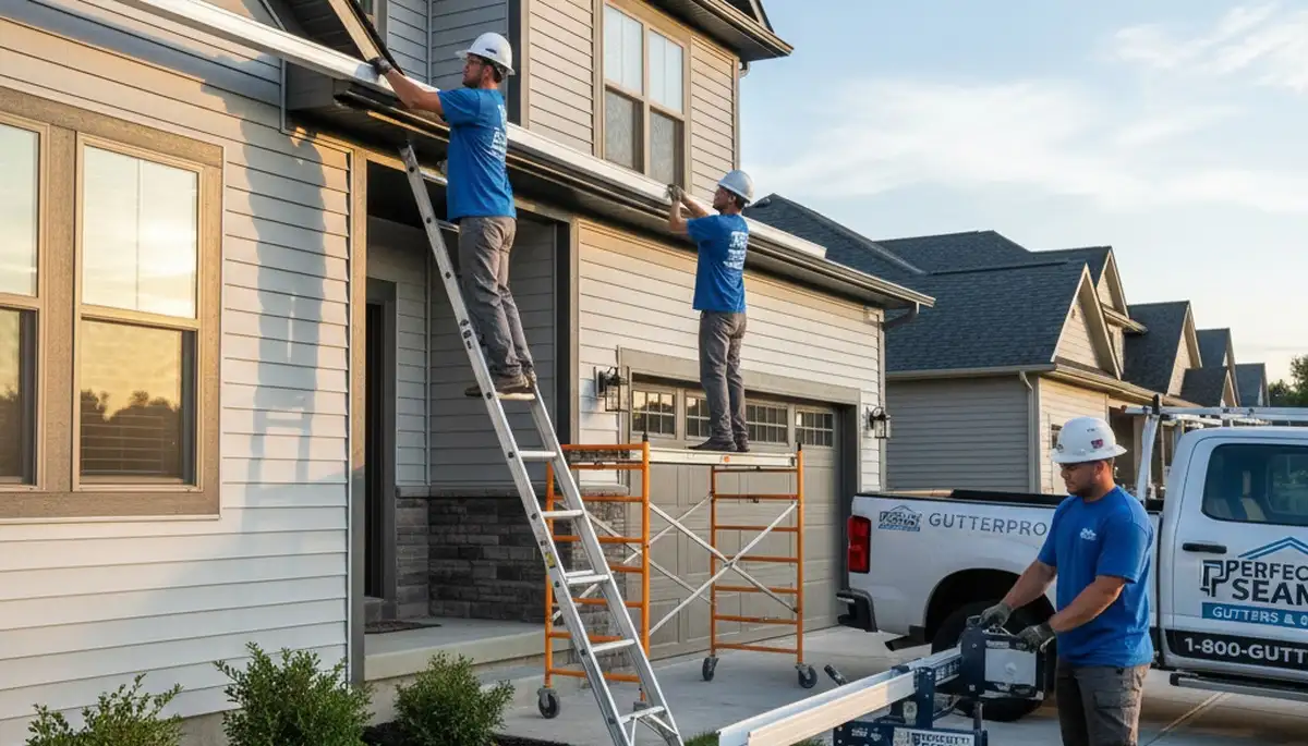 Seamless gutter installation on vinyl siding home in Tampa, FL by Next Level Exteriors