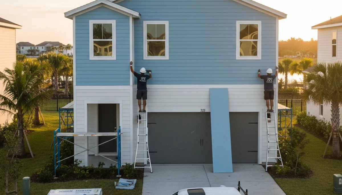Vinyl siding installation on Tampa FL home exterior by professional siding contractors