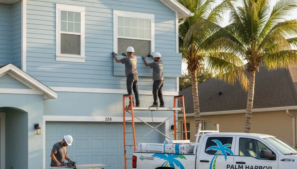 Professional vinyl siding installation on a Tampa FL home exterior by local siding experts