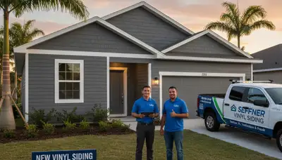 Professional vinyl siding installation on a Tampa FL home exterior by local siding experts
