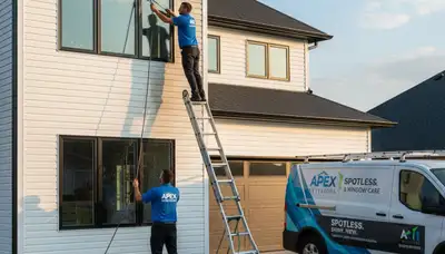 Professional window cleaning on vinyl siding home in Tampa, FL by Next Level Exteriors