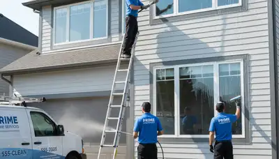 Professional window cleaning service on vinyl siding home in Tampa, FL by Next Level Exteriors